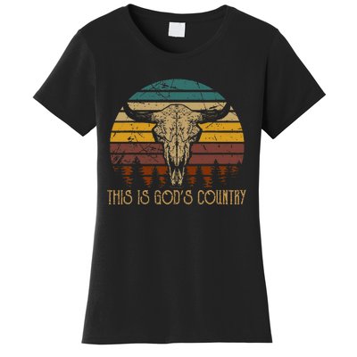 This Is GodS Music Country Bull Skulls Western Howdy Women's T-Shirt