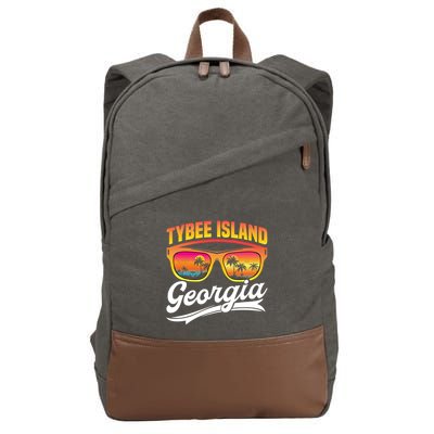 Tybee Island Georgia Vacation Summer Beach Tybee Island Cute Gift Cotton Canvas Backpack