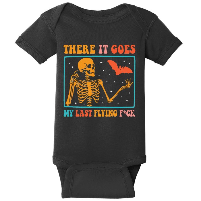 There It Goes My Last Flying F Skeletons Funny Halloween Baby Bodysuit