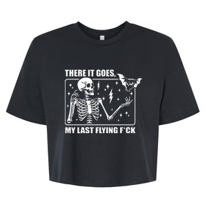 There It Goes My Last Flying F Halloween Skeleton Bella+Canvas Jersey Crop Tee