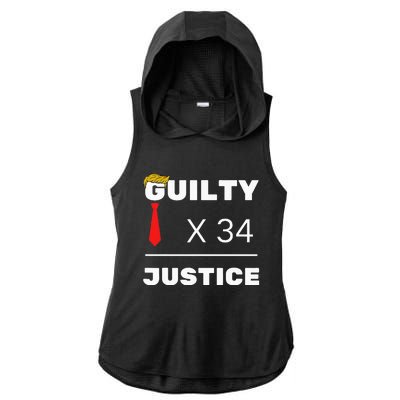 Trump Is Guilty Trump Is Guilty On 34 Counts Ladies PosiCharge Tri-Blend Wicking Draft Hoodie Tank