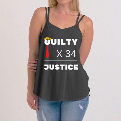 Trump Is Guilty Trump Is Guilty On 34 Counts Women's Strappy Tank