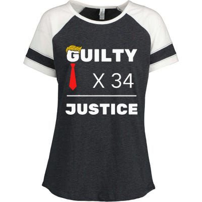 Trump Is Guilty Trump Is Guilty On 34 Counts Enza Ladies Jersey Colorblock Tee