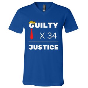 Trump Is Guilty Trump Is Guilty On 34 Counts V-Neck T-Shirt