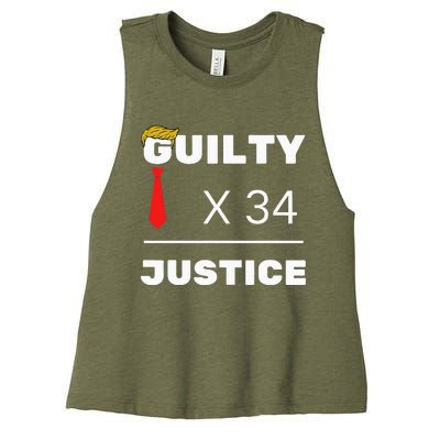 Trump Is Guilty Trump Is Guilty On 34 Counts Women's Racerback Cropped Tank