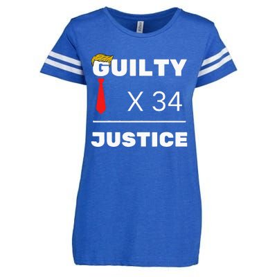 Trump Is Guilty Trump Is Guilty On 34 Counts Enza Ladies Jersey Football T-Shirt