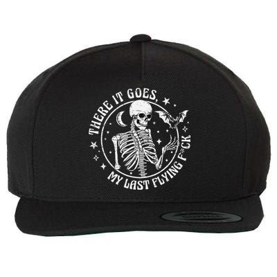There It Goes My Last Flying F Halloween Skeleton Funny Wool Snapback Cap