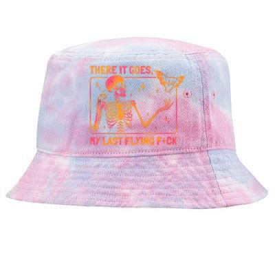 There It Goes My Last Flying F Skeletons Funny Halloween Great Gift Tie-Dyed Bucket Hat