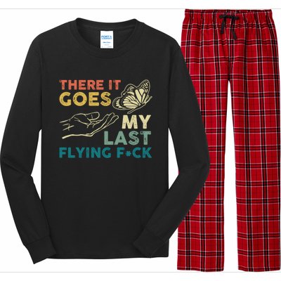 There It Goes My Last Flying Fck Funny Sarcastic Cute Gift Long Sleeve Pajama Set