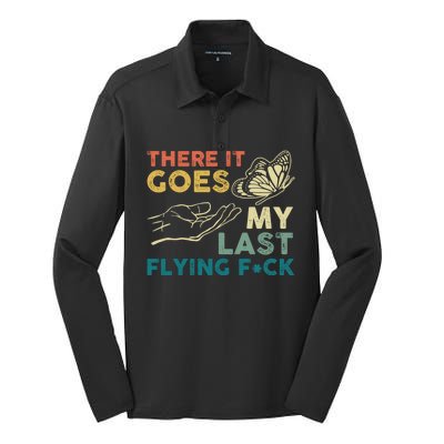 There It Goes My Last Flying Fck Funny Sarcastic Cute Gift Silk Touch Performance Long Sleeve Polo