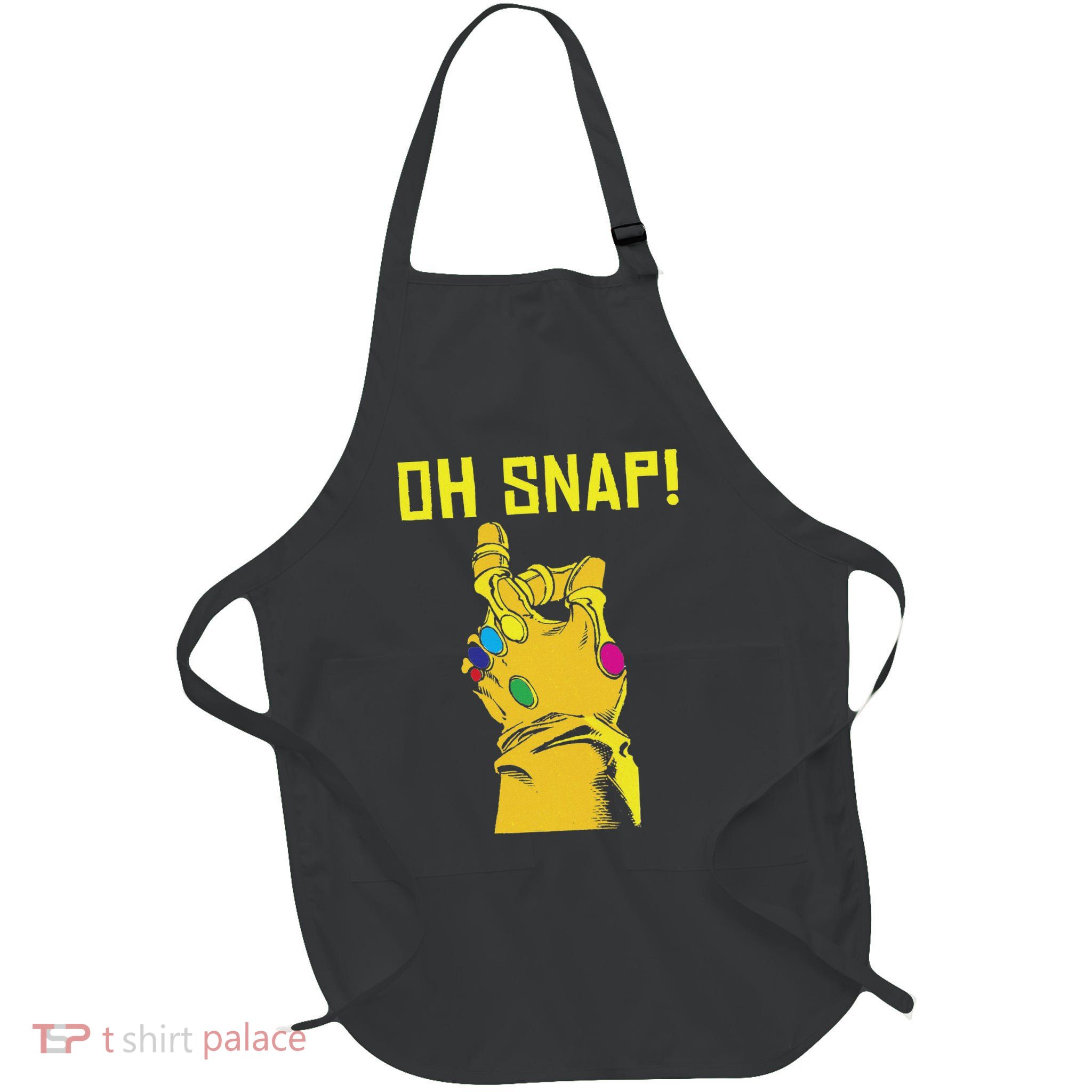 Thanos Infinity Gauntlet Oh Snap! Graphic Full-Length Apron With Pockets