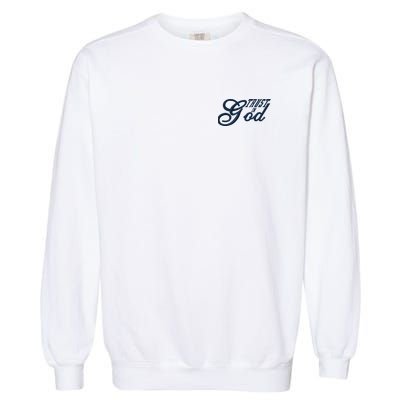 Trust In God Christian Faith In Jesus Midnight Blue Embroidered Embroidered Garment-Dyed Sweatshirt