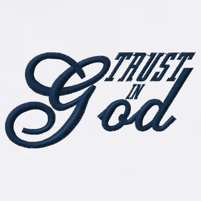 Trust In God Christian Faith In Jesus Midnight Blue Embroidered Embroidered Beanie