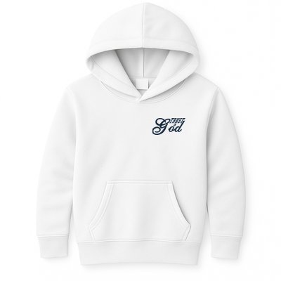 Trust In God Christian Faith In Jesus Midnight Blue Embroidered Embroidered Kids Hoodie