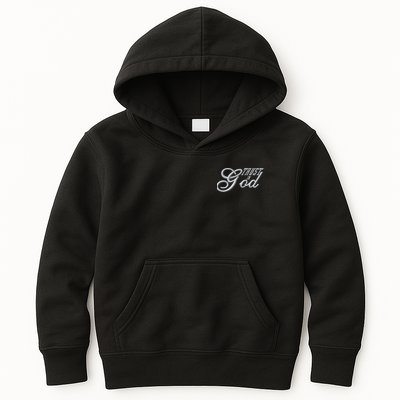 Trust In God Christian Faith In Jesus Embroidered Embroidered Kids Hoodie