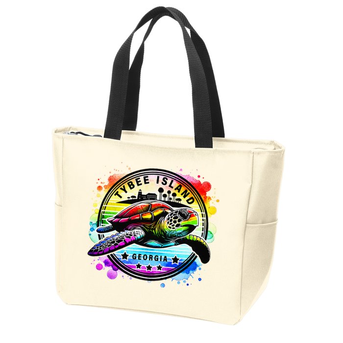 Tybee Island Georgia Sea Turtle Ga Zip Tote Bag