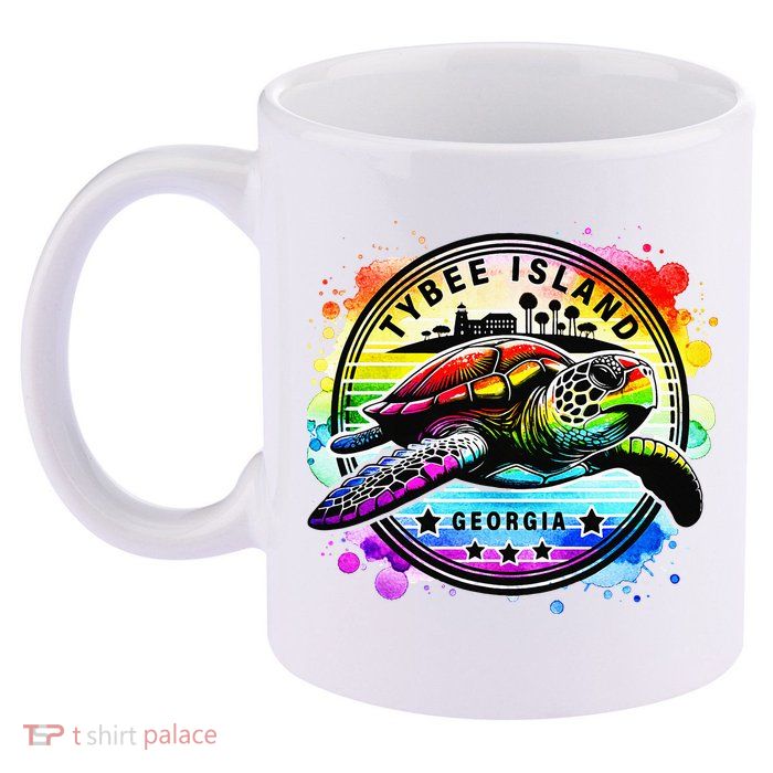 Tybee Island Georgia Sea Turtle Ga 11oz C Handle Ceramic Mug