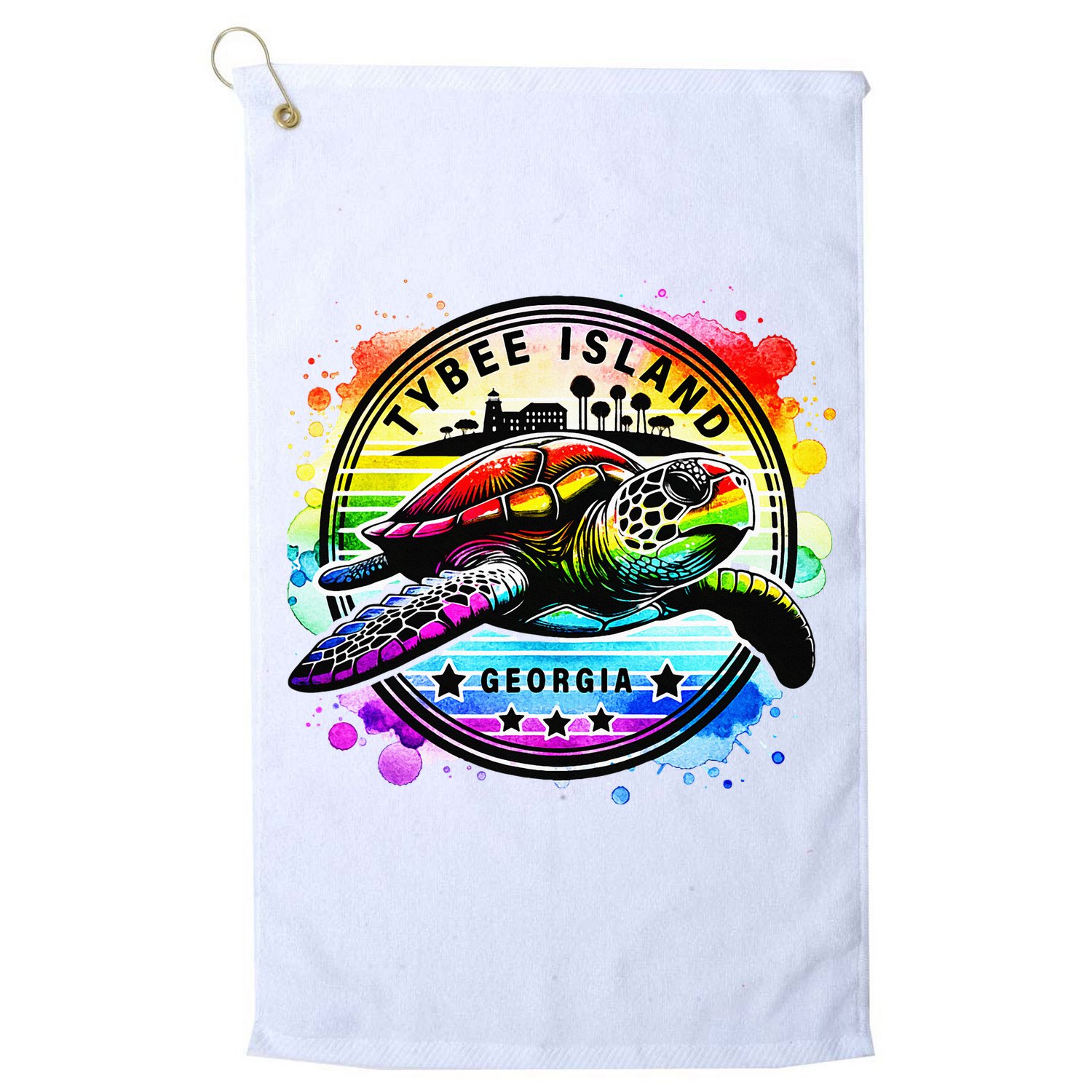 Tybee Island Georgia Sea Turtle Ga Golf Towel