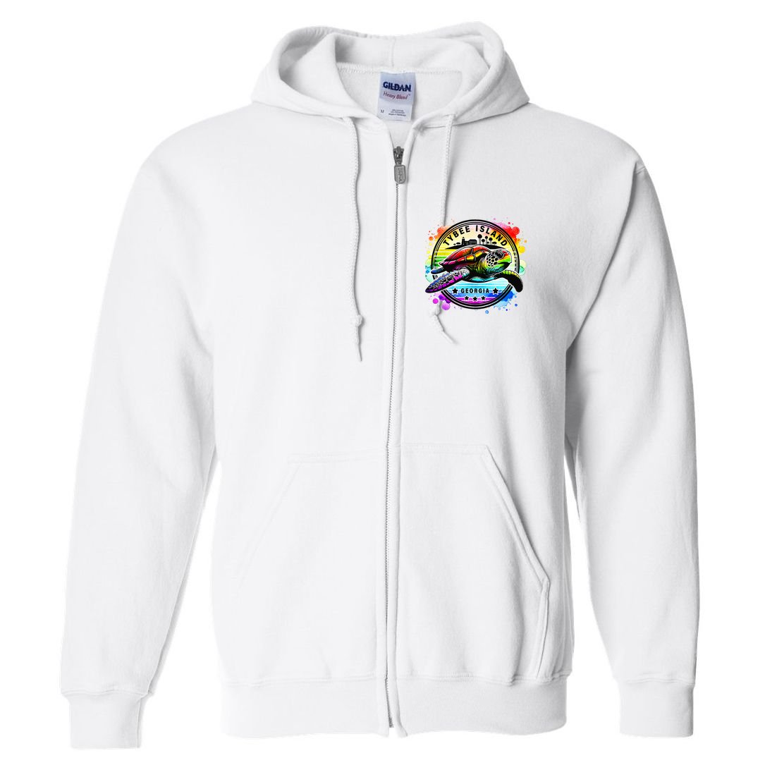 Tybee Island Georgia Sea Turtle Ga Full Zip Hoodie
