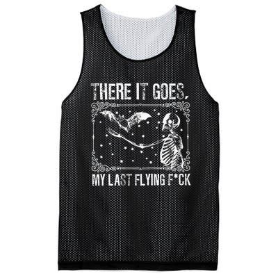 There It Goes My Last Flying Funny Halloween Skeleton Bat Mesh Reversible Basketball Jersey Tank