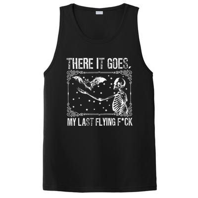 There It Goes My Last Flying Funny Halloween Skeleton Bat PosiCharge Competitor Tank