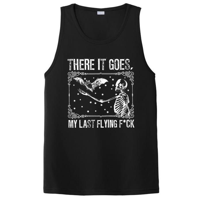 There It Goes My Last Flying Funny Halloween Skeleton Bat PosiCharge Competitor Tank