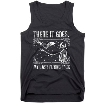 There It Goes My Last Flying Funny Halloween Skeleton Bat Tank Top