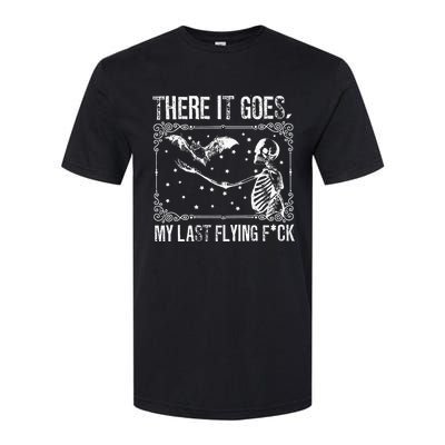 There It Goes My Last Flying Funny Halloween Skeleton Bat Softstyle CVC T-Shirt