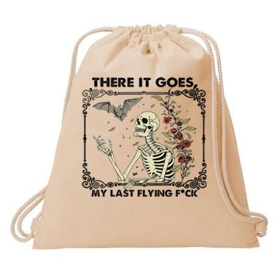 There It Goes My Last Flying F Skeletons Funny Halloween Drawstring Bag