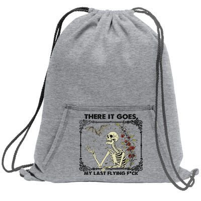 There It Goes My Last Flying F Skeletons Funny Halloween Sweatshirt Cinch Pack Bag