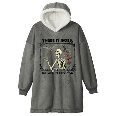 There It Goes My Last Flying F Skeletons Funny Halloween Hooded Wearable Blanket