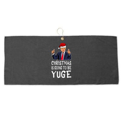 Trump It's Gonna Be Yuge Ugly Christmas Large Microfiber Waffle Golf Towel