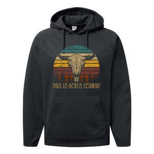 This Is GodS Music Country Outfit Bull Skulls Western Howdy Performance Fleece Hoodie