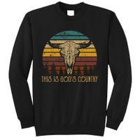 This Is GodS Music Country Outfit Bull Skulls Western Howdy Tall Sweatshirt