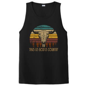 This Is GodS Music Country Outfit Bull Skulls Western Howdy PosiCharge Competitor Tank