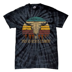 This Is GodS Music Country Outfit Bull Skulls Western Howdy Tie-Dye T-Shirt