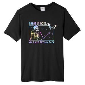 There It Goes My Last Flying Fuck Funny Skeleton Tie Dye Tall Fusion ChromaSoft Performance T-Shirt