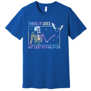 There It Goes My Last Flying Fuck Funny Skeleton Tie Dye Premium T-Shirt