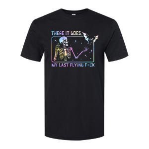 There It Goes My Last Flying Fuck Funny Skeleton Tie Dye Softstyle CVC T-Shirt