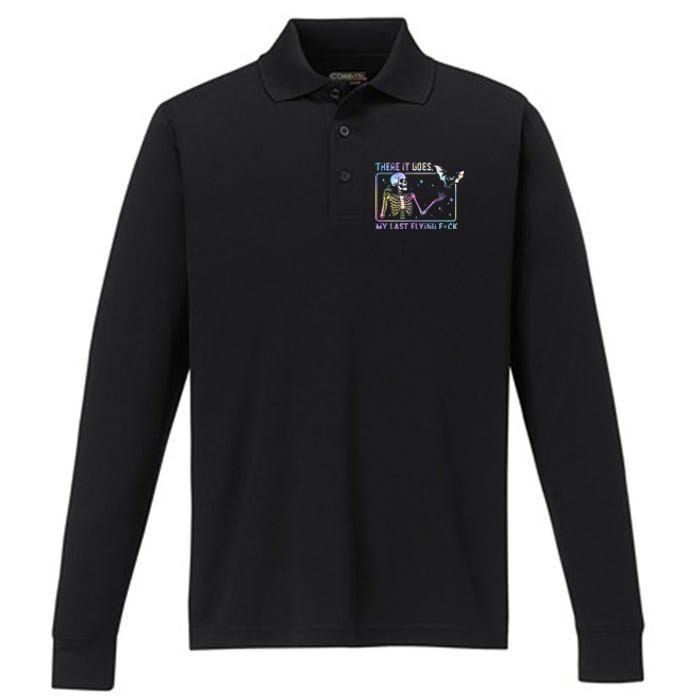 There It Goes My Last Flying Fuck Performance Long Sleeve Polo