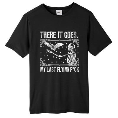 There It Goes My Last Flying Fuck Skeleton Funny Halloween Tall Fusion ChromaSoft Performance T-Shirt