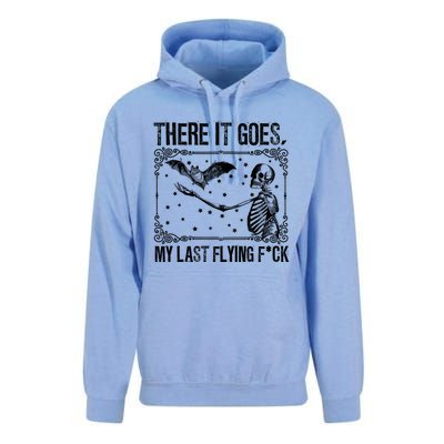 There It Goes My Last Flying Fuck Skeleton Funny Halloween Unisex Surf Hoodie