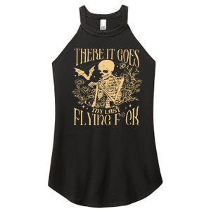 There It Goes My Last Flying Fuck Sarcastic Skeleton Women's Perfect Tri Rocker Tank