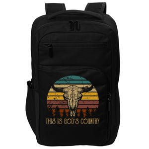 This Is GodS Music Country Outfit Bull Skulls Western Howdy Impact Tech Backpack