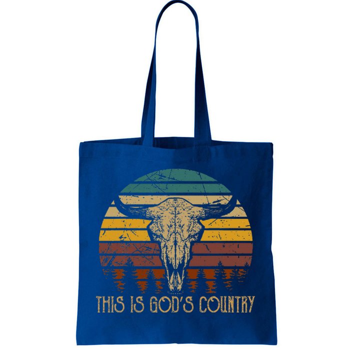 This Is GodS Music Country Outfit Bull Skulls Western Howdy Tote Bag