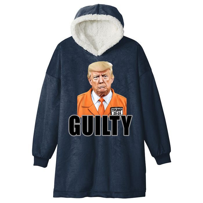 Trump Is Guilty Hooded Wearable Blanket