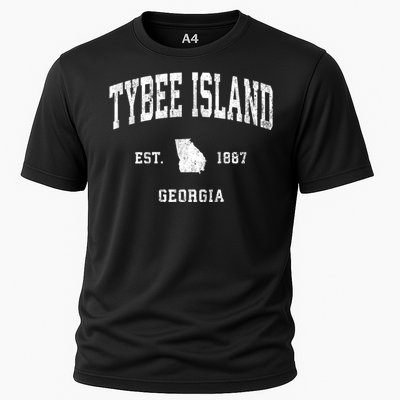 Tybee Island Georgia Ga Vintage Athletic Cooling Performance Crew T-Shirt