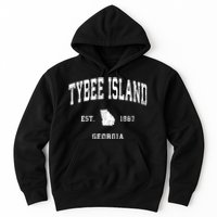 Tybee Island Georgia Ga Vintage Athletic Hoodie