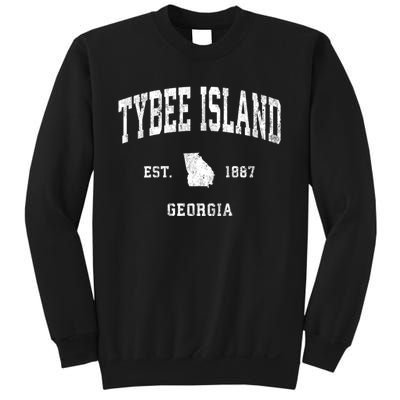 Tybee Island Georgia Ga Vintage Athletic Sweatshirt