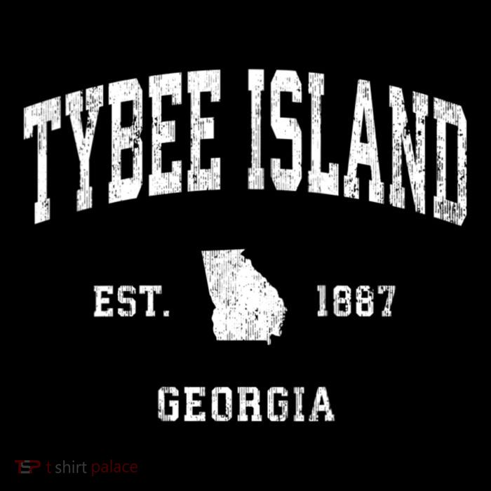 Tybee Island Georgia Ga Vintage Athletic Flatbill Hat